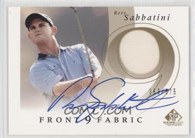 2002 SP Game Used Edition - Front 9 Fabric - Signatures #F9S-RS - Rory Sabbatini /375