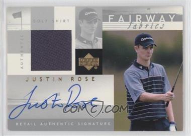 2002 Upper Deck - Fairway Fabrics - Retail Silver Autographs #JR-AFF - Justin Rose