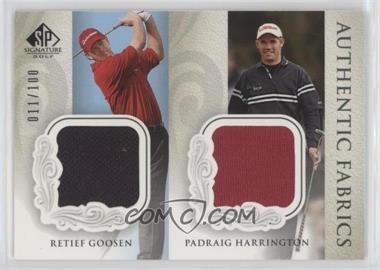 2004 SP Signature - Authentic Fabrics Dual #AD-GH - Retief Goosen, Padraig Harrington /100