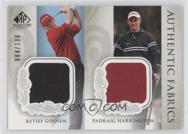 2004 SP Signature - Authentic Fabrics Dual #AD-GH - Retief Goosen, Padraig Harrington /100