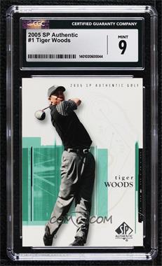 2005 SP Authentic - [Base] #1 - Tiger Woods [CGC 9 Mint]