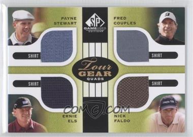 2012 SP Game Used Edition - Tour Gear Quads - Shirt #TG4STAR90S - Payne Stewart, Fred Couples, Ernie Els, Nick Faldo