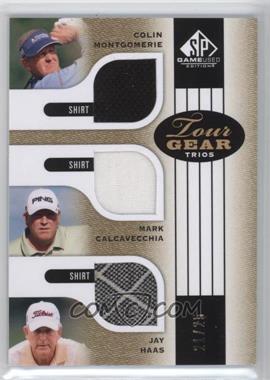 2012 SP Game Used Edition - Tour Gear Trios - Gold Shirt #TG3 MCH - Colin Montgomerie, Mark Calcavecchia, Jay Haas /25