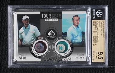 2014 SP Game Used Edition - Tour Gear Combos - Black Button #TG2-TA - Arnold Palmer, Tiger Woods /1 [BGS 9.5 GEM MINT]