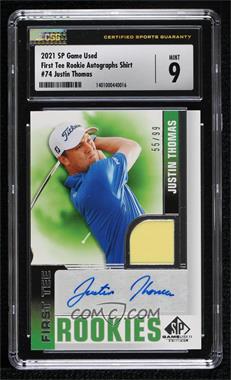 2021 SP Game Used - [Base] #74 - First Tee Rookies Level 3 - Justin Thomas /99 [CSG 9 Mint]