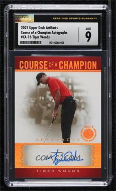 2021 SP Game Used - Course of a Champion Autographs #CA-16 - Tiger Woods [CSG 9 Mint]