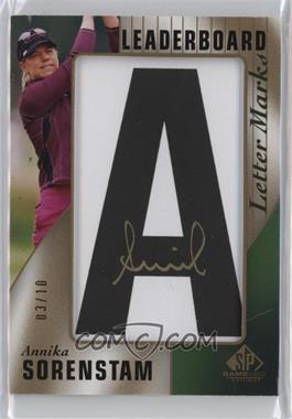 2021 SP Game Used - Leaderboard Letter Marks #LM-AS - Annika Sorenstam /10