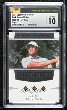 2021 Upper Deck Artifacts - Black Diamond Relics #BDR-TF - Rookies Triple - Tony Finau /49 [CSG 10 Gem Mint]
