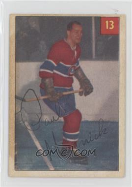 1954-55 Parkhurst - [Base] #13.2 - Paul Masnick (Premium Ad Back)