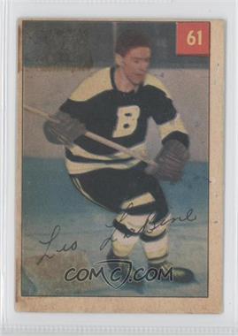 1954-55 Parkhurst - [Base] #61.2 - Leo Labine (Premium Ad Back) [Poor to Fair]