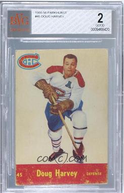 1955-56 Parkhurst - [Base] #45 - Doug Harvey [BVG 2 GOOD]