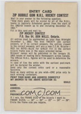 1962-63 Parkhurst - [Base] #_COCA - Contest Card
