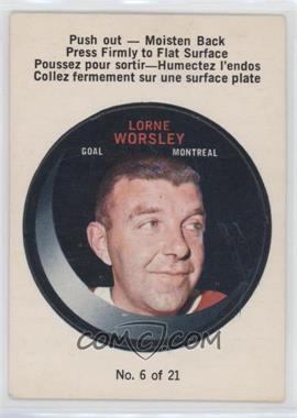 1968-69 O-Pee-Chee - Puck Stickers #6 - Lorne Worsley [Good to VG‑EX]