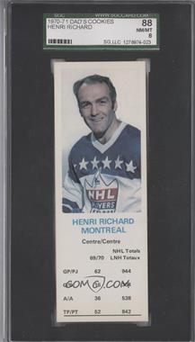 1970-71 Dad's Cookies - [Base] #_HERI - Henri Richard [SGC 88 NM/MT 8]