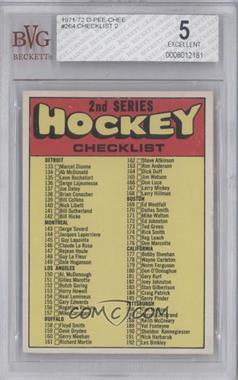 1971-72 O-Pee-Chee - [Base] #264 - Checklist [BVG 5 EXCELLENT]