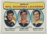 John Bucyk, Phil Esposito, Bobby Orr