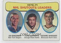 1970-71 NHL Shutouts Leaders (Ed Giacomin, Tony Esposito, Cesare Maniago) [Good…