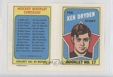 1971-72 Topps - Booklet #17 - Ken Dryden
