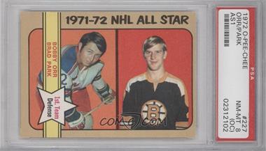 1972-73 O-Pee-Chee - [Base] #227 - 1971-72 NHL All Star - Bobby Orr, Brad Park [PSA 8 NM‑MT (OC)]
