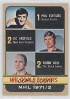 League Leaders - Phil Esposito, Vic Hadfield, Bobby Hull [Good to VG&…
