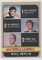 League Leaders - Phil Esposito, Vic Hadfield, Bobby Hull