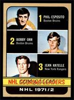 Phil Esposito, Jean Ratelle, Bobby Orr [NM]