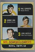 Phil Esposito, Jean Ratelle, Bobby Orr [COMC RCR Poor]