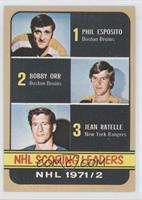 Phil Esposito, Jean Ratelle, Bobby Orr