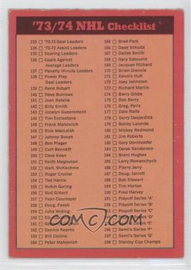 1973-74 O-Pee-Chee - [Base] - Dark Back #129 - Checklist - Cards 133-264