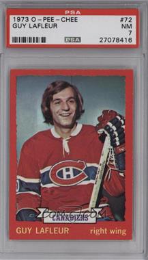 1973-74 O-Pee-Chee - [Base] - Dark Back #72 - Guy Lafleur [PSA 7 NM]