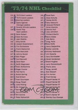 1973-74 O-Pee-Chee - [Base] - Light Back #263 - Checklist - Cards 133-264 [COMC RCR Poor]