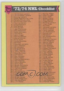 1973-74 Topps - [Base] #116 - Checklist