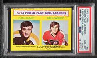 Phil Esposito, Rick MacLeish [PSA 8 NM‑MT (MC)]