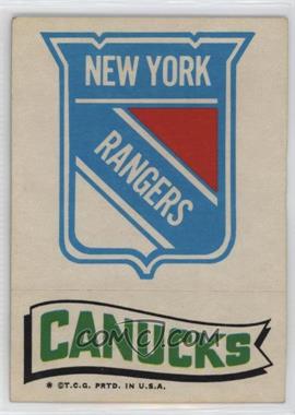 1973-74 Topps - Team Stickers #NYRVC - New York Rangers Team, Vancouver Canucks [Good to VG‑EX]