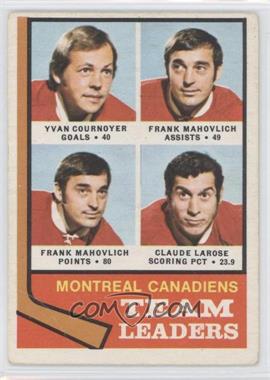 1974-75 O-Pee-Chee - [Base] #124 - Yvan Cournoyer, Frank Mahovlich, Claude Larose