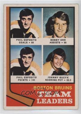 1974-75 O-Pee-Chee - [Base] #28 - John Bucyk, Phil Esposito, Bobby Orr [Poor to Fair]