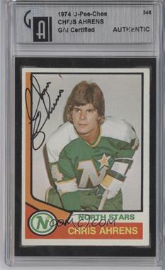 1974-75 O-Pee-Chee - [Base] #346 - Chris Ahrens [GAI Certified Encased]