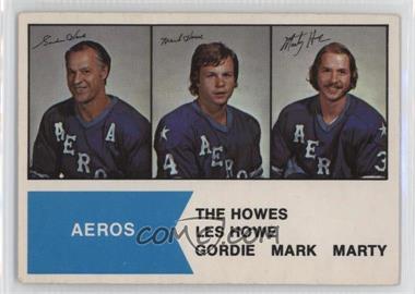 1974-75 O-Pee-Chee WHA - [Base] #1 - Gordie Howe, Mark Howe, Marty Howe [Poor to Fair]