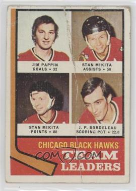1974-75 Topps - [Base] #69 - Team Leaders - Jim Pappin, Stan Mikita, J.P. Bordeleau [COMC RCR Poor]