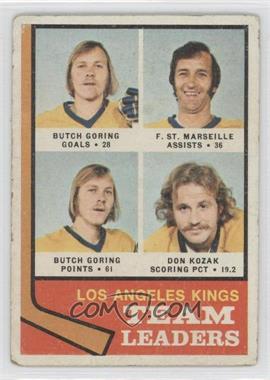1974-75 Topps - [Base] #98 - Team Leaders - Butch Goring, Frank St. Marseille, Don Kozak [Good to VG‑EX]