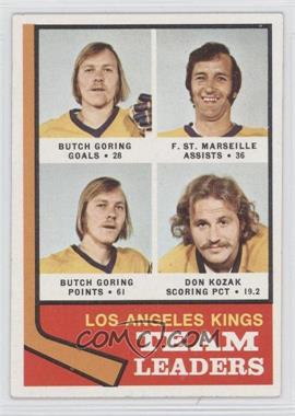 1974-75 Topps - [Base] #98 - Team Leaders - Butch Goring, Frank St. Marseille, Don Kozak