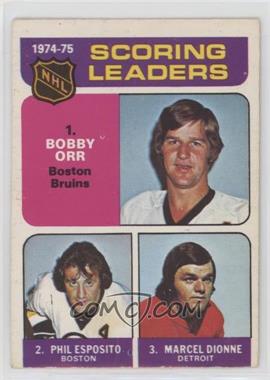 1975-76 O-Pee-Chee - [Base] #210 - Phil Esposito, Marcel Dionne, Bobby Orr