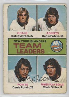 1975-76 O-Pee-Chee - [Base] #323 - Bob Nystrom, Denis Potvin, Clark Gillies [Good to VG‑EX]