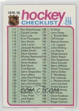 1975-76 Topps - [Base] #171 - Checklist - Cards 111-220