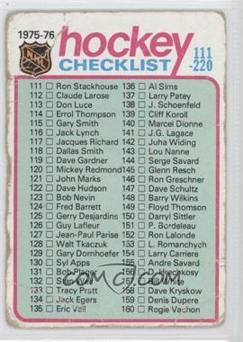 1975-76 Topps - [Base] #171 - Checklist - Cards 111-220 [Poor to Fair]