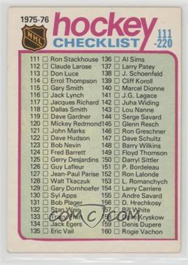 1975-76 Topps - [Base] #171 - Checklist - Cards 111-220