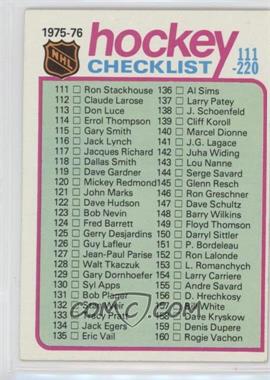 1975-76 Topps - [Base] #171 - Checklist - Cards 111-220