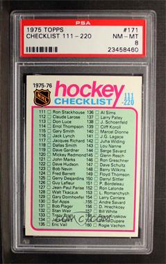 1975-76 Topps - [Base] #171 - Checklist - Cards 111-220 [PSA 8 NM‑MT]