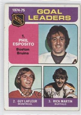 1975-76 Topps - [Base] #208 - League Leaders - Phil Esposito, Guy Lafleur, Rick Martin [Noted]