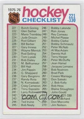 1975-76 Topps - [Base] #267 - Checklist - Cards 221-330